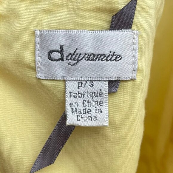 Dynamite Butter Yellow Summer Dress Seersucker Sweetheart A-Line, Sz Small, Flaw - Picture 5 of 11